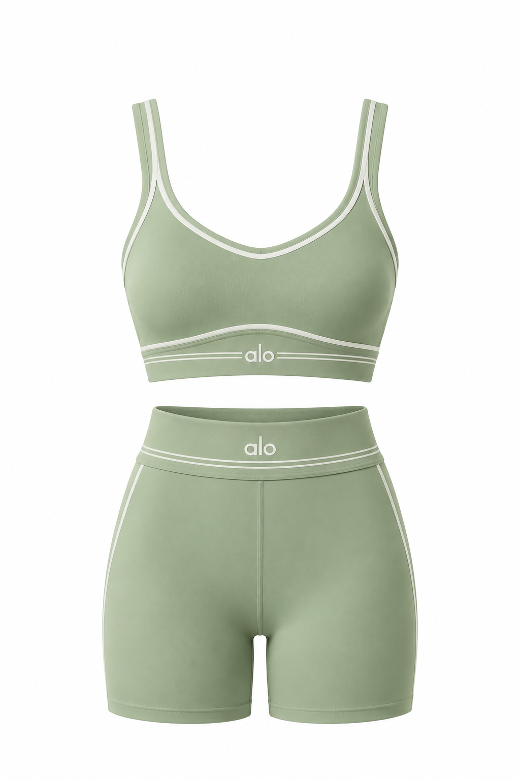Airbrush Heart Throb Bra & Short Set — Dune Grass
