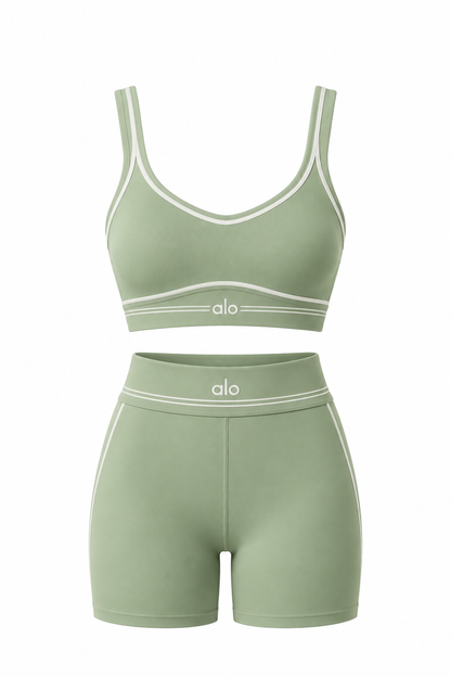 Airbrush Heart Throb Bra & Short Set — Dune Grass