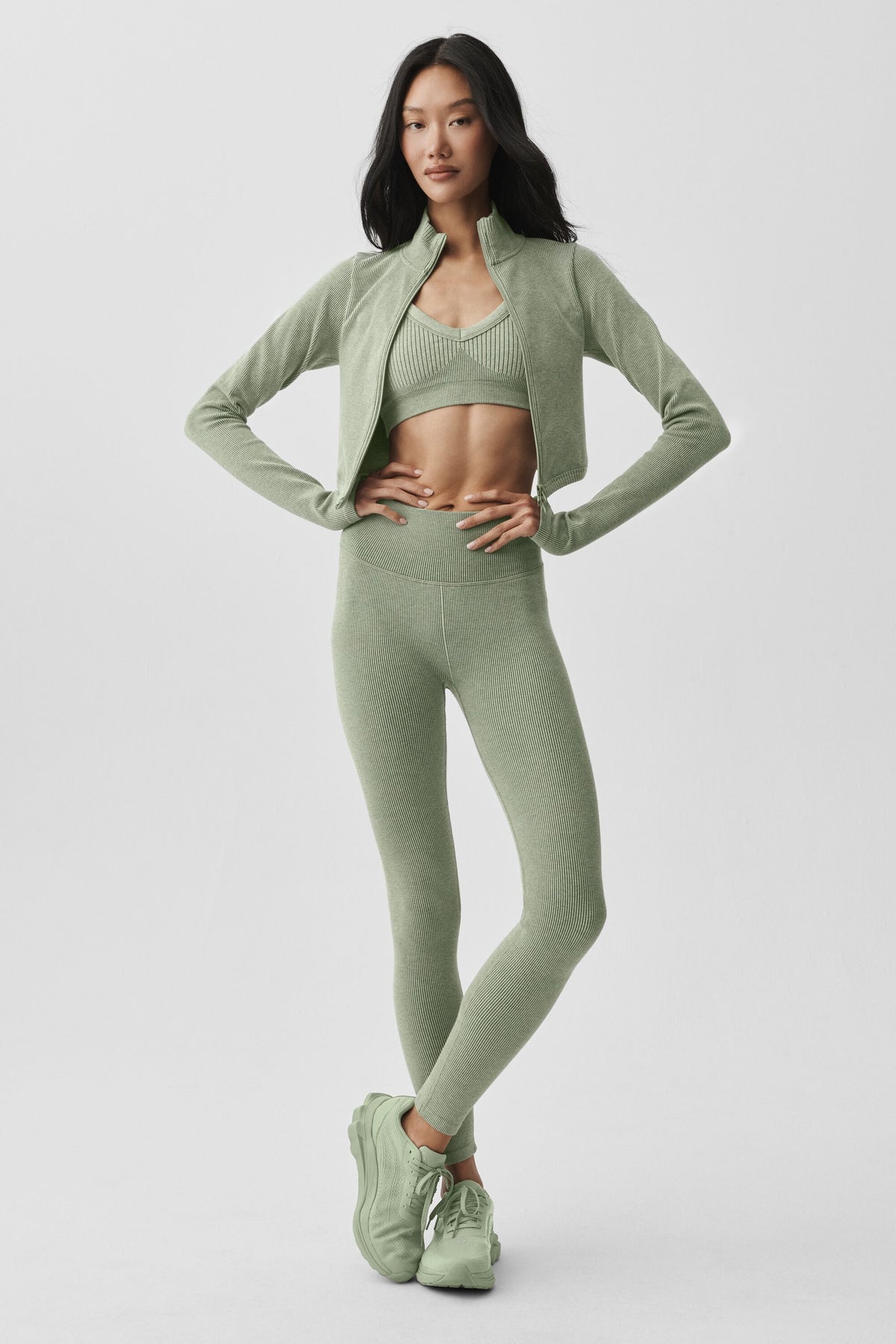 Seamless Two-Tone Rib 3-Piece Set - Dune Grass Heather