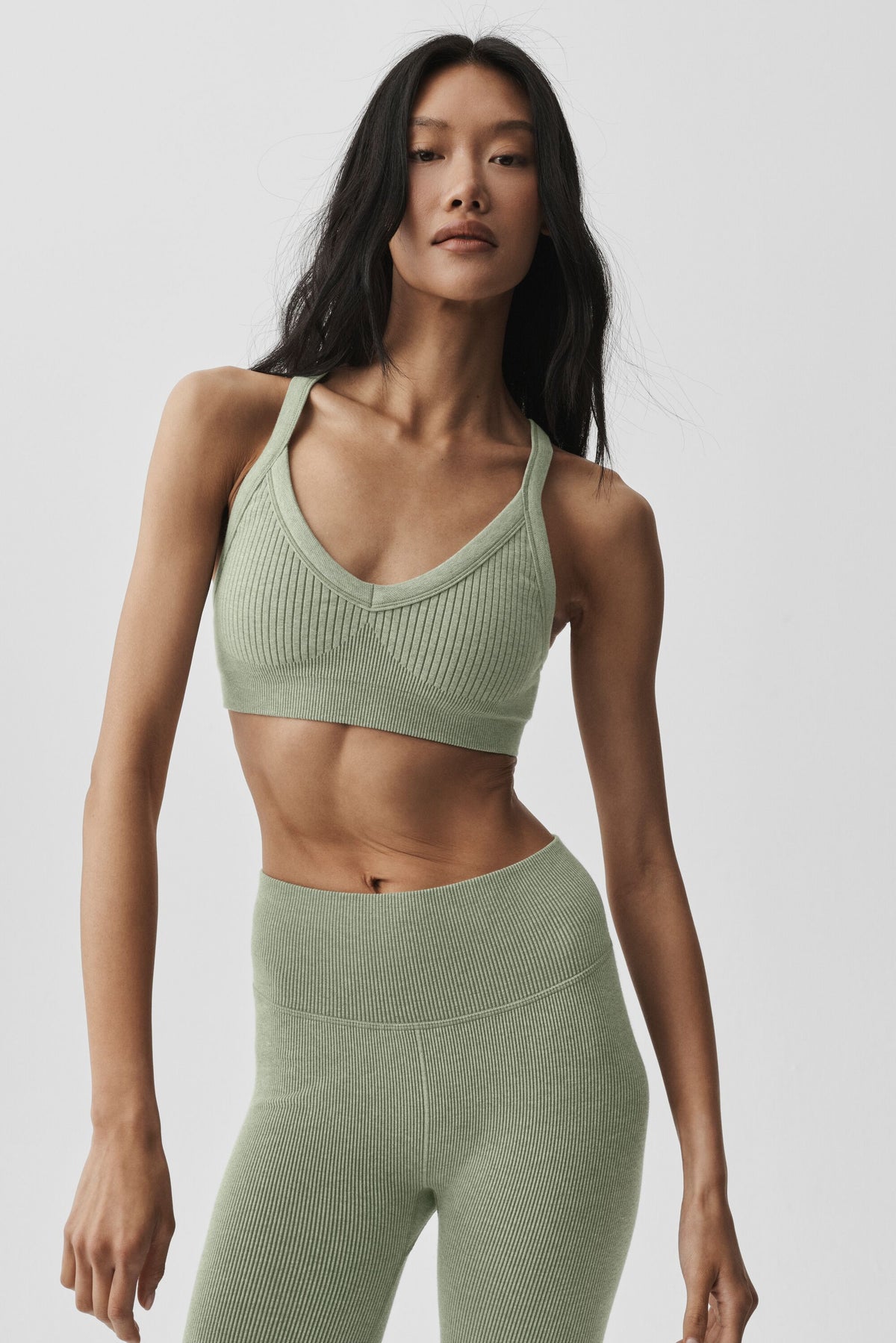 Seamless Two-Tone Rib 3-Piece Set - Dune Grass Heather