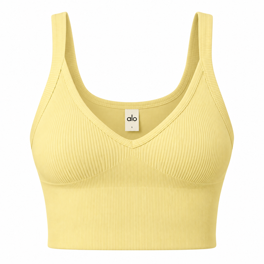 Seamless Ribbed V-Neck Favorite Bra Tank